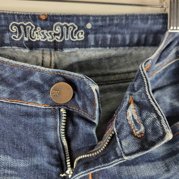 Miss Me Nicole Mid Rise Skinny Raw Hem Ankle Jeans Dark 49 - Picture 5 of 12